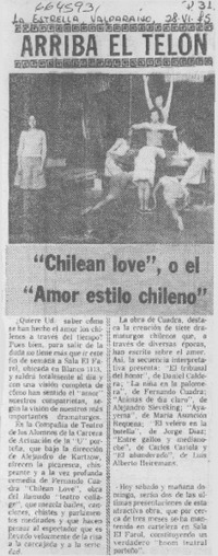 "Chilean love", o el "amor estilo chileno".