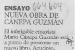 Nueva obra de Cánepa Guzmán.