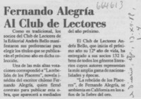 Fernando Alegría al club de lectores.