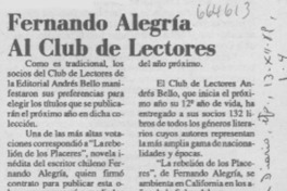 Fernando Alegría al club de lectores.
