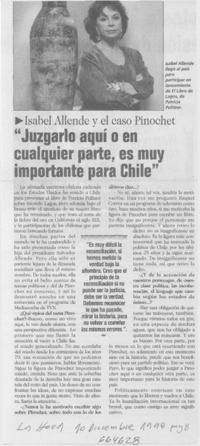 "Juzgarlo aquí o en cualquier parte, es muy importante para Chile": [Entrevista]
