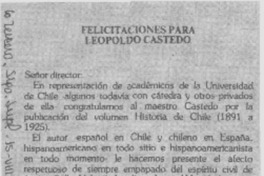 Felicitaciones para Leopoldo Castedo