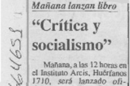 Crítica y socialismo.