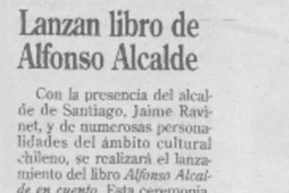 Lanzan libro de Alfonso Alcalde.