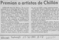 Premian a artistas de Chillán