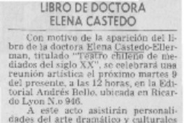 Libro de doctora Elena Castedo.