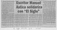 Escritor Manuel Astica solidariza con "El Siglo".