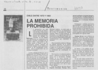 Chile entre 1973 y 1983 la memoria prohibida.