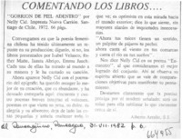 Gorrión de piel adentro :_ [comentario] [artículo] Alberto Arraño, S. J.