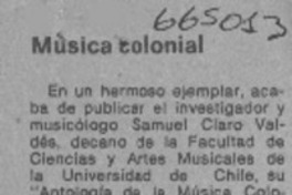 Música colonial.  [artículo]