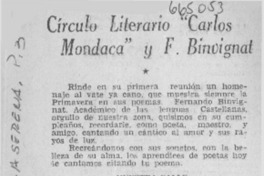 Círculo literario "Carlos Mondaca" y F. Binvignat.  [artículo]