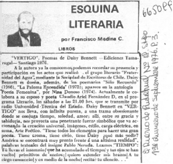 Vértigo  [artículo] Francisco Medina C.
