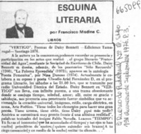Vértigo  [artículo] Francisco Medina C.