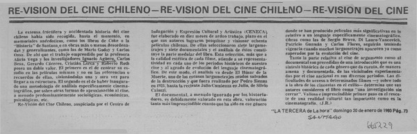 Re-visión del cine chileno.  [artículo]
