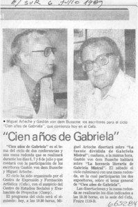 Cien años de Gabriela".