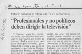 Profesionales y no políticos deben dirigir la televisión".