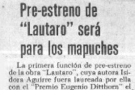 Pre-estreno de "Lautaro" será para los mapuches.  [artículo]