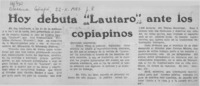 Hoy debuta "Lautaro" ante los copiapinos.  [artículo]