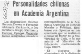 Posibilidades chilenas en Academia Argentina.