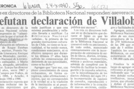 Refutan declaración de Villalobos.