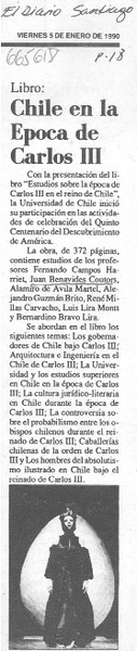 Chile en la época de Carlos III.