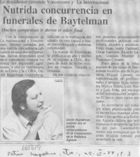 Nutrida concurrencia en funerales de Baytelman.