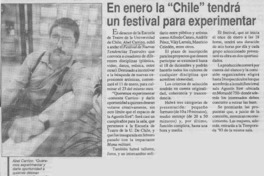 En enero la "Chile" tendrá un festival para experimentar.