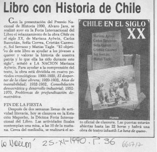 Libro de historia de Chile.