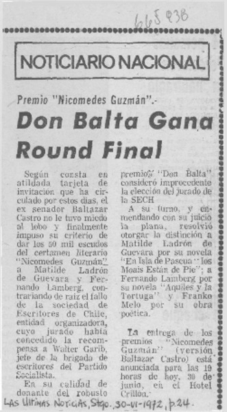 Don Balta gana round final.
