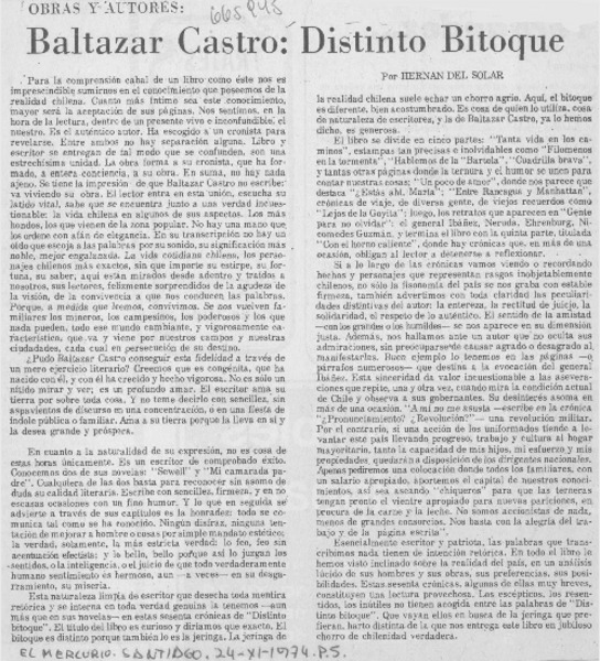 Baltazar Castro: distinto bitoque