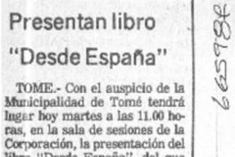 Presentan libro "Desde España".  [artículo]