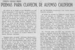 Poemas para clavecín, de Alfonso Calderón.