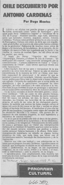 Chile descubierto por Antonio Cárdenas