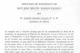 Discurso de recepción de don José Miguel Barros Franco