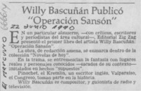 Willy Bascuñán publicó "Operación Sansón".