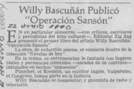 Willy Bascuñán publicó "Operación Sansón".