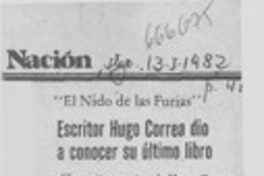 Escritor Hugo Correa dió a conocer su último libro.