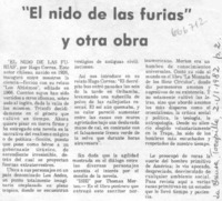 El nido de las furias" y otra obra.