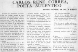 Carlos René Correa, poeta auténtico  [artículo] Dionisio M. de la Fuente.
