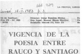 Vigencia de la poesía entre Rauco y Santiago  [artículo] Helio Venegas A.