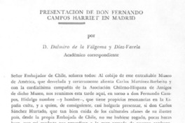 Presentaciones de don Fernando Campos Harriet en Madrid