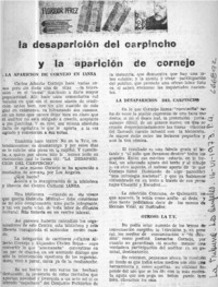 La desaparición del carpincho y la aparición de Cornejo  [artículo] Floridor Pérez.