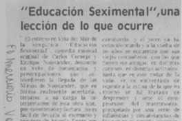 Educación seximental", una lección de lo que ocurre  [artículo] Darío Canut de Bon.