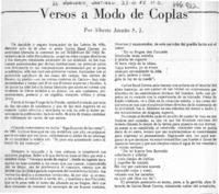 Versos a modo de coplas  [artículo] Alberto Arraño S.J.