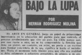 Bajo la lupa  [artículo] Hernán Rodríguez Molina.