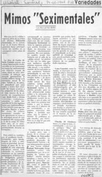 Mimos "seximentales"  [artículo] Luis Manuel Fernández.