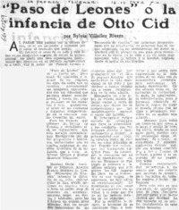 Paso de leones" o la infancia de Otto Cid  [artículo] Sylvia Villaflor Rivera.