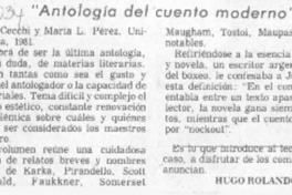 "Antología del cuento moderno"