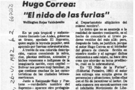 Hugo Correa: "El nido de las furias"  [artículo] Wellington Rojas Valdebenito.