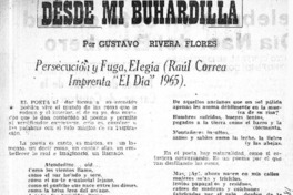 Persecución y fuga, elegía  [artículo] Gustavo Rivera Flores.